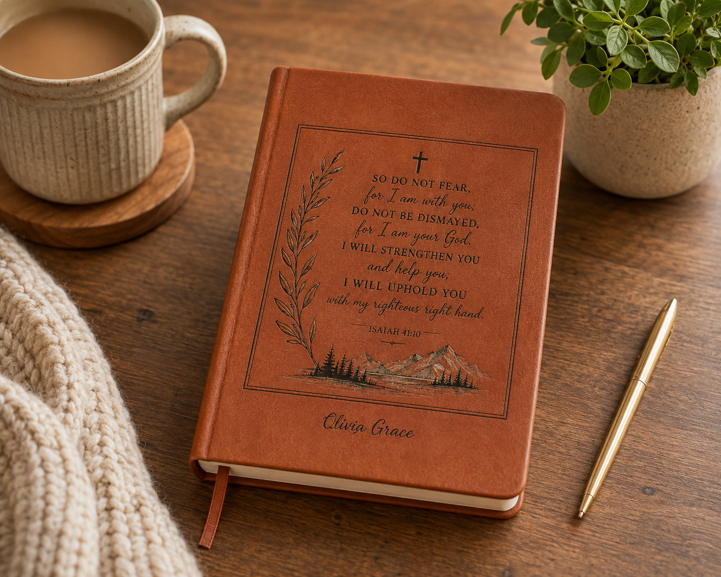 Isaiah 41:10 Christian Journal Gift, Personalized Inspirational Bible Notebook, Faith Encouragement Journal, Gift Wrapped With Personalized Note