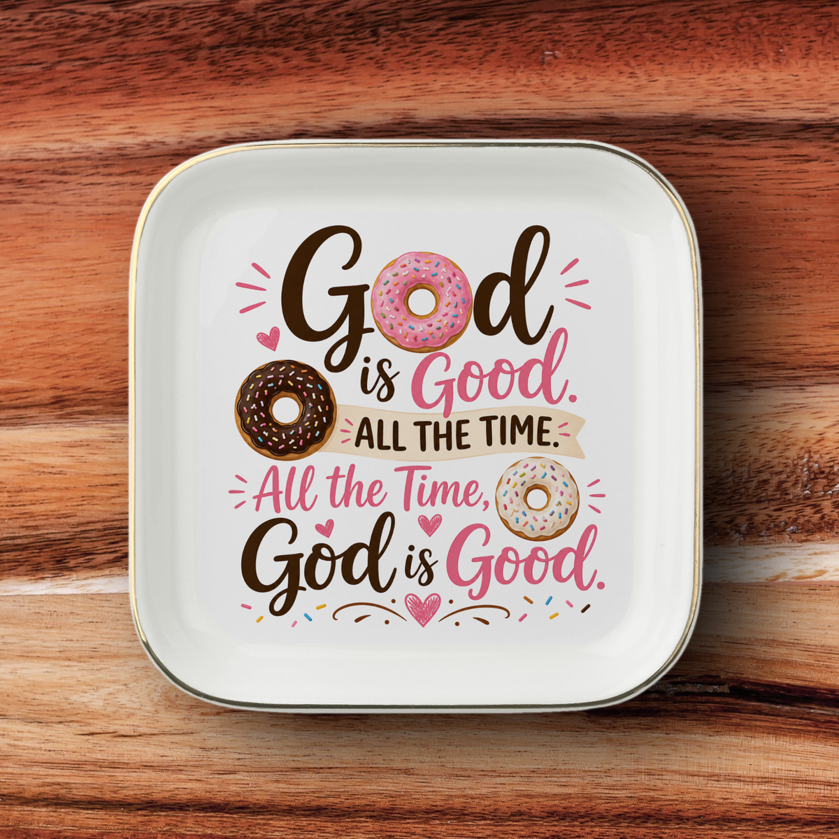 God Is Good Jewelry Dish, Christian Vanity Tray, Donut Lover Gift, Faith Home Decor, Encouraging Scripture-Inspired Keepsake Tray Gift
