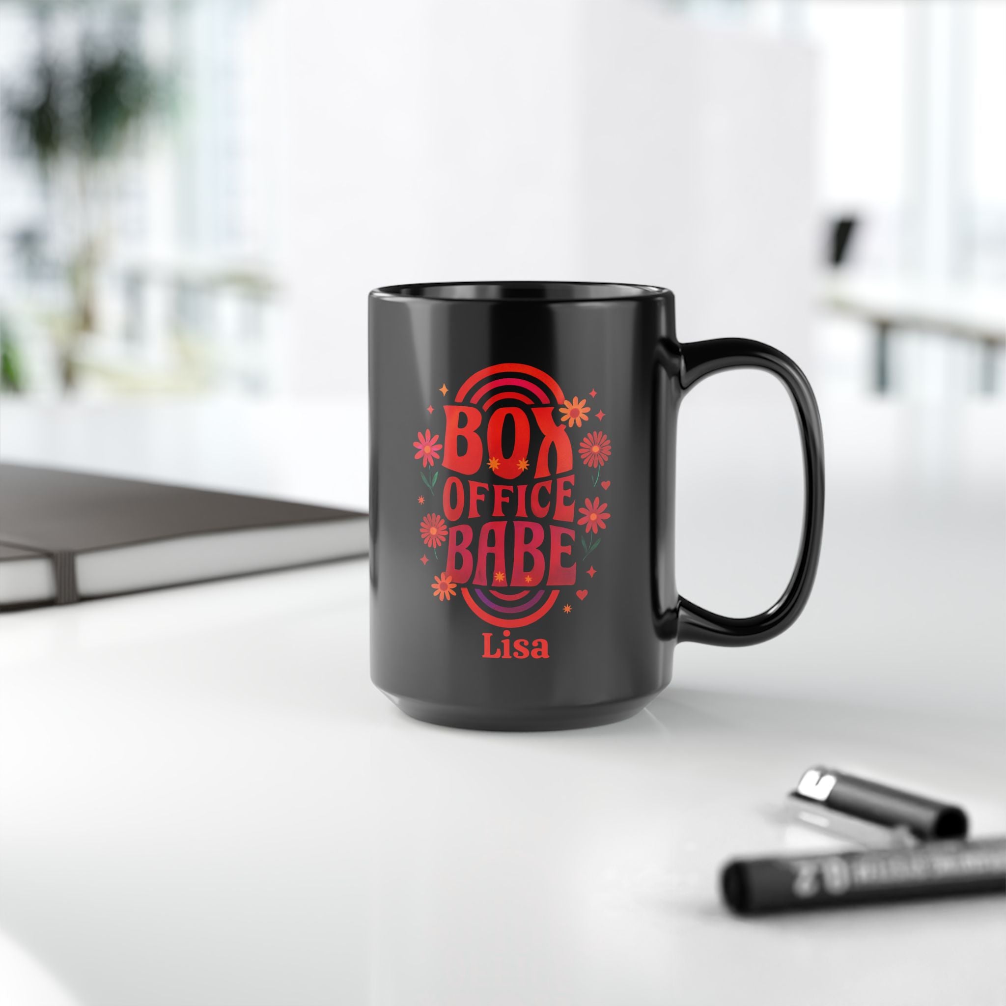 Box Office Babe Personalized Mug | White or Black | 11oz & 15oz Sizes | Theater Gift for Box Office Crew