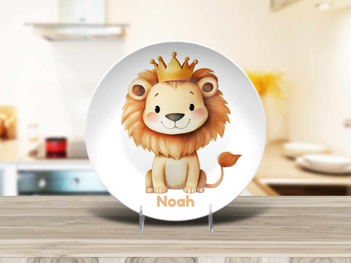 Personalized Lion Plate, Unbreakable Kids Dinner Plate, Custom Toddler Plate, Family Birthday Tradition, UNBREAKABLE – Not Ceramic