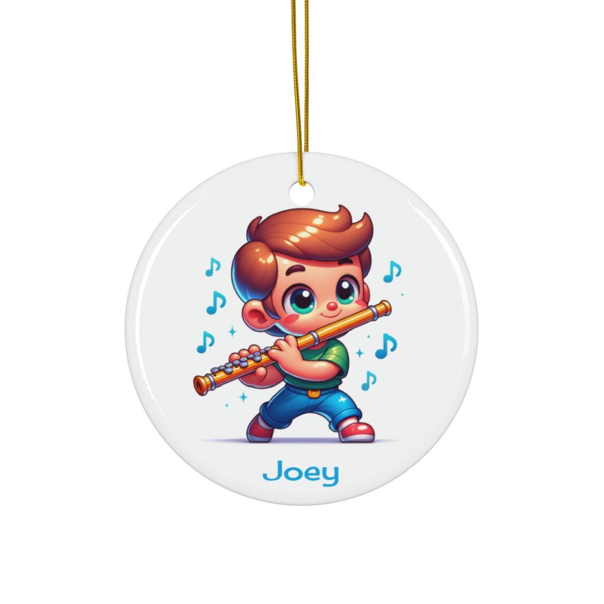 Personalized Flute Ornament for Boy – Custom Music Christmas Gift, Band Student Keepsake, Musician Holiday Decoration