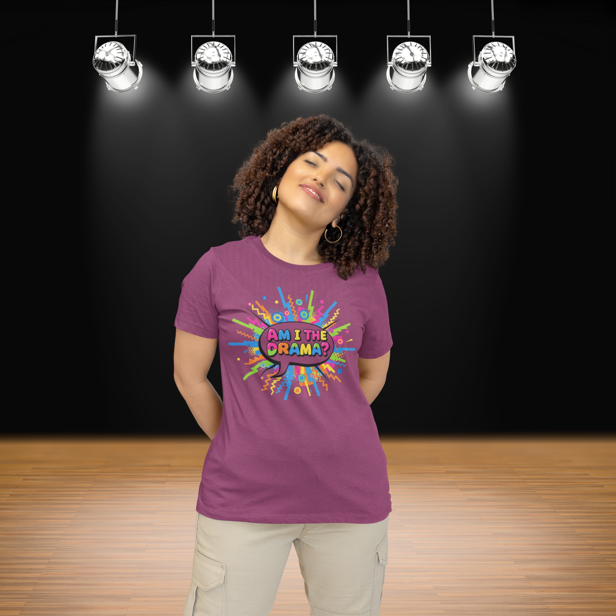 Am I The Drama T-Shirt – Funny Theater Quote Tee for Drama Club, Actors & Broadway Fans, Unisex Garment-Dyed T-shirt