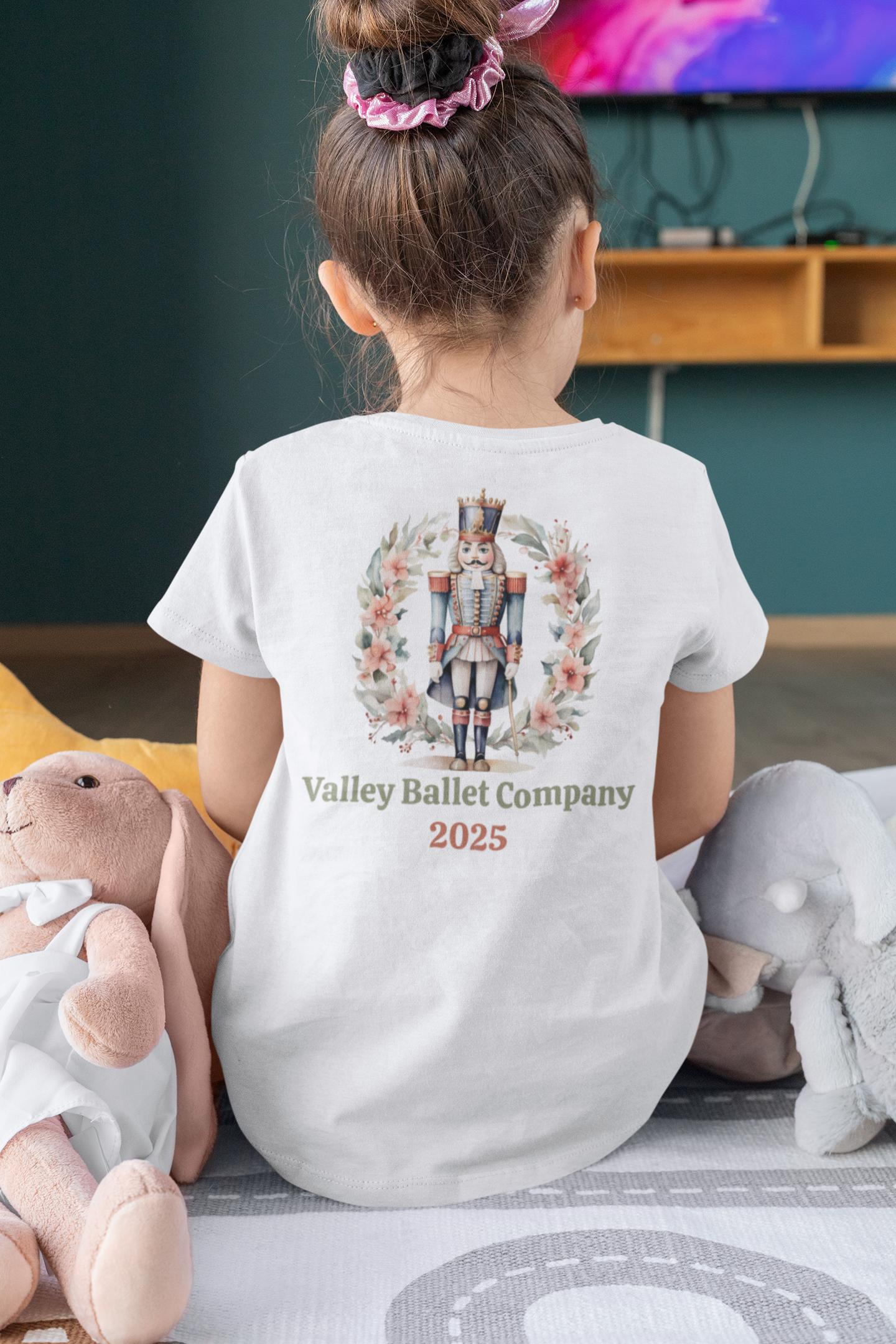 Nutcracker Ballet Toddler T-Shirt , Personalilzed with the Ballet Company Name and Year, Front and Back Print, Recital Gift