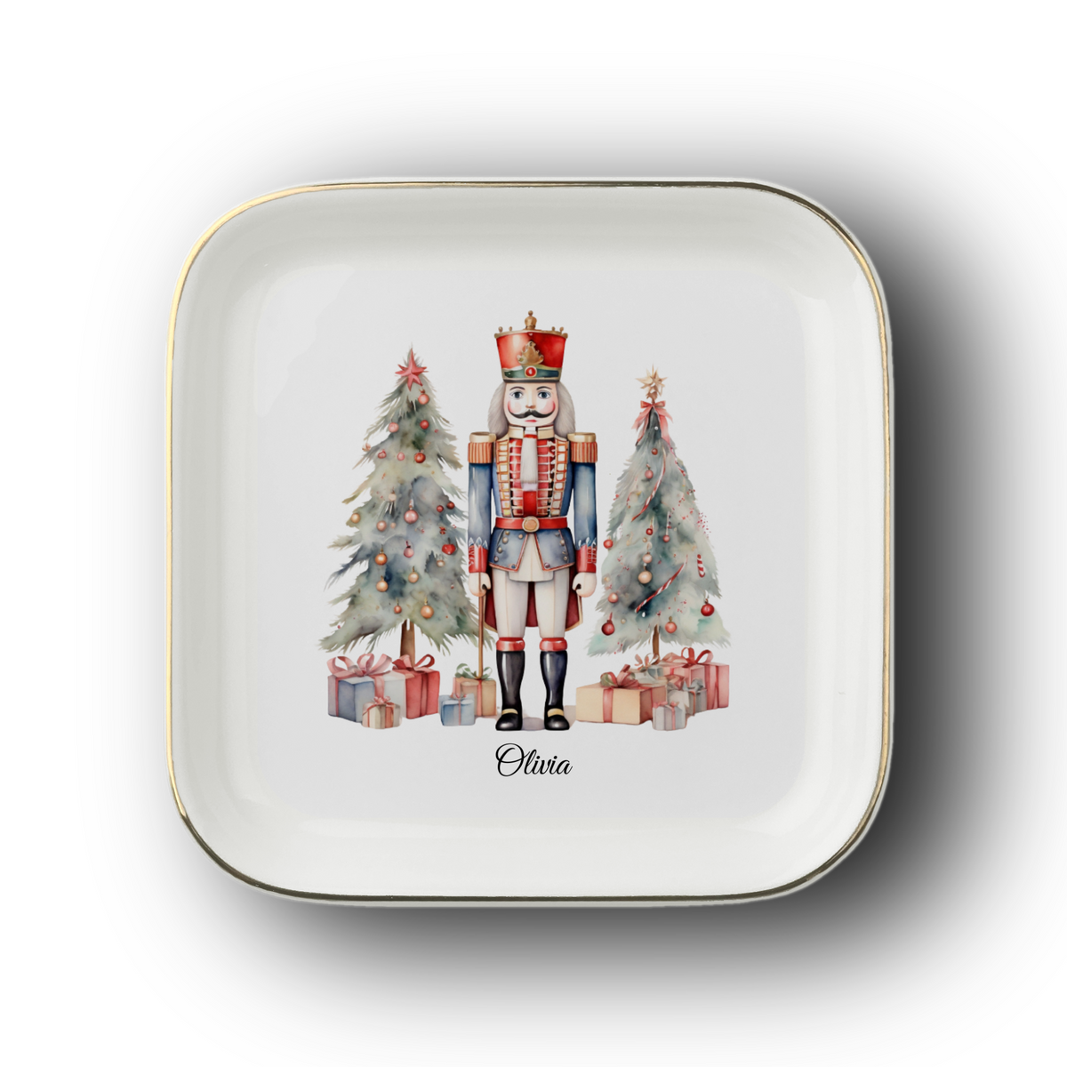 Personalized Nutcracker Jewelry Dish, Ballet Teacher Gift, Dancer Present, Christmas Trinket Tray, Holiday Keepsake Gift