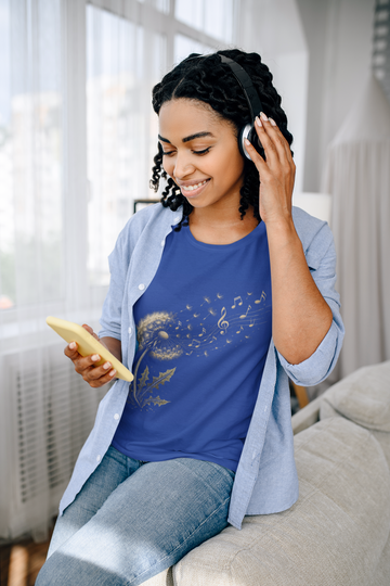 Dandelion Music Tee, Musical Note T-Shirt, Unique Music Lover Gift