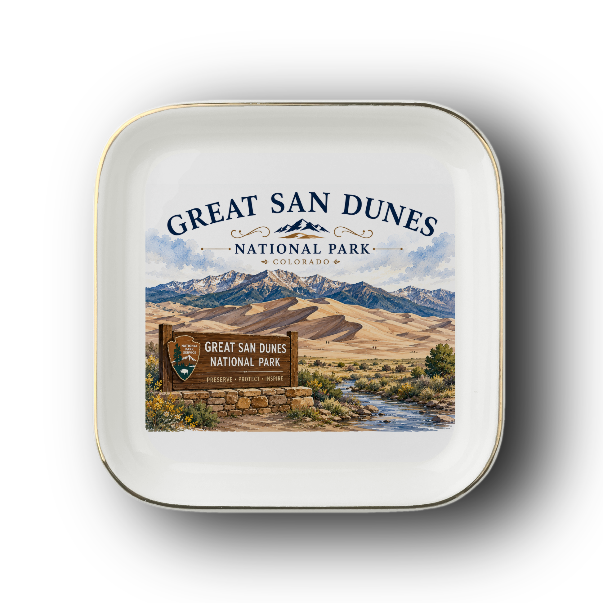 Great Sand Dunes National Park Jewelry Dish, Colorado Souvenir, Mountain Landscape Ring Holder, National Park Gift, Travel Keepsake
