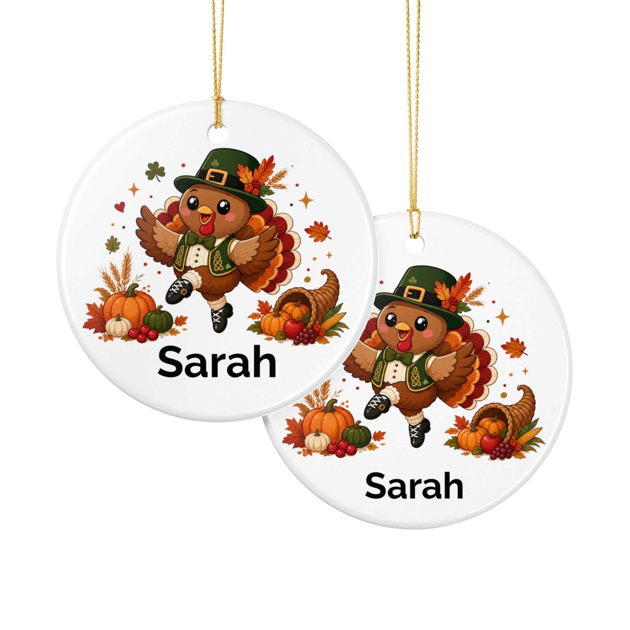 Personalized Irish Dancing Turkey Ornament, Custom Thanksgiving Decoration, Keepsake Ornament, Gift for Irish Dancer, Optional Box