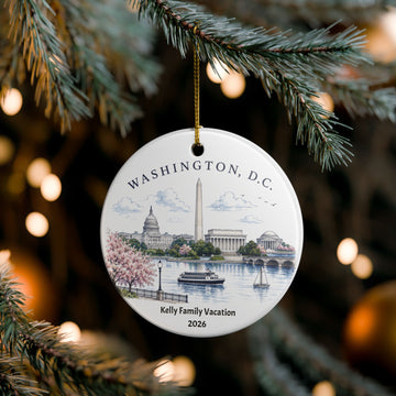 Personalized Washington D.C. Ornament | Custom Family Vacation Keepsake | Washington D.C. Christmas Ornament | Travel Gift
