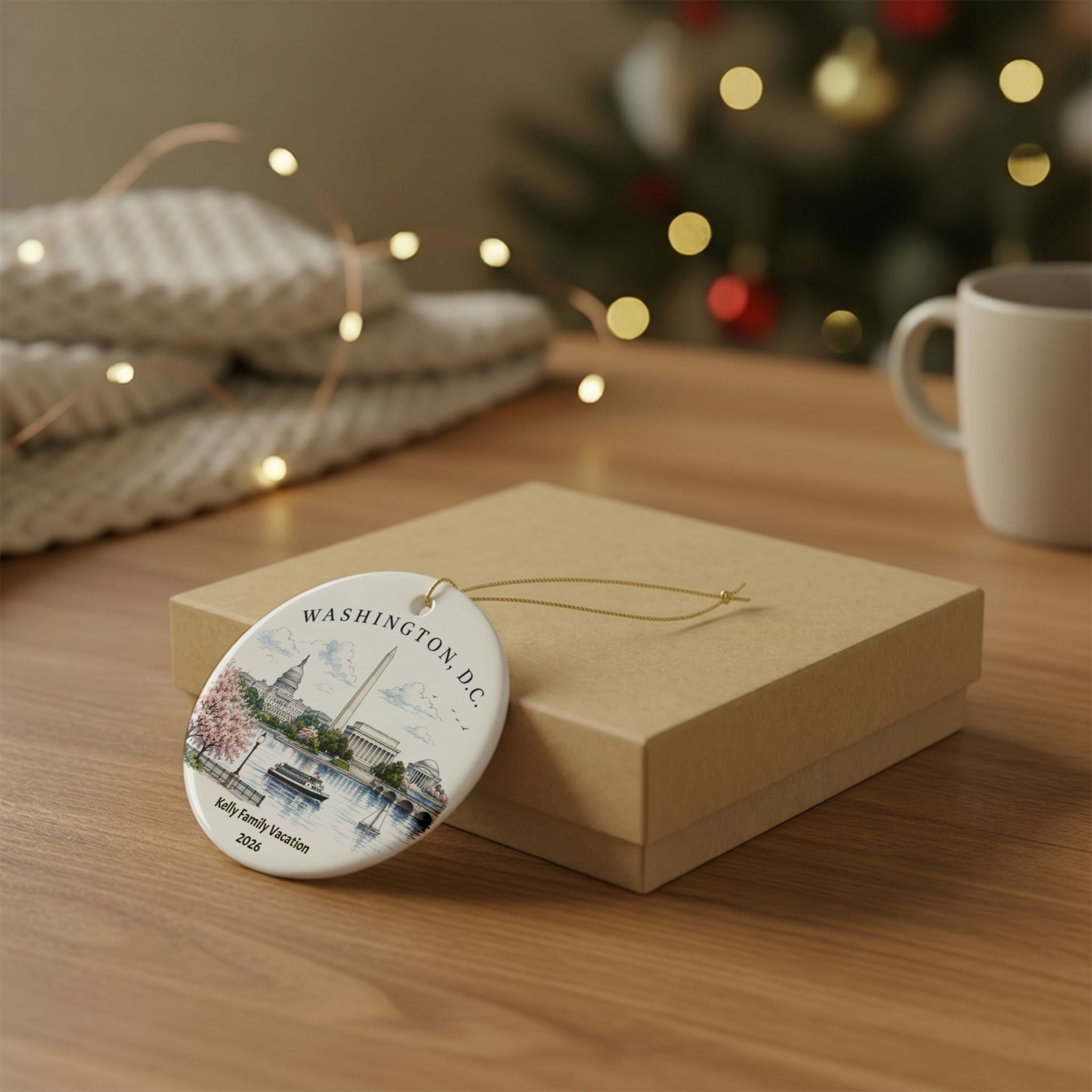 Personalized Washington D.C. Ornament | Custom Family Vacation Keepsake | Washington D.C. Christmas Ornament | Travel Gift