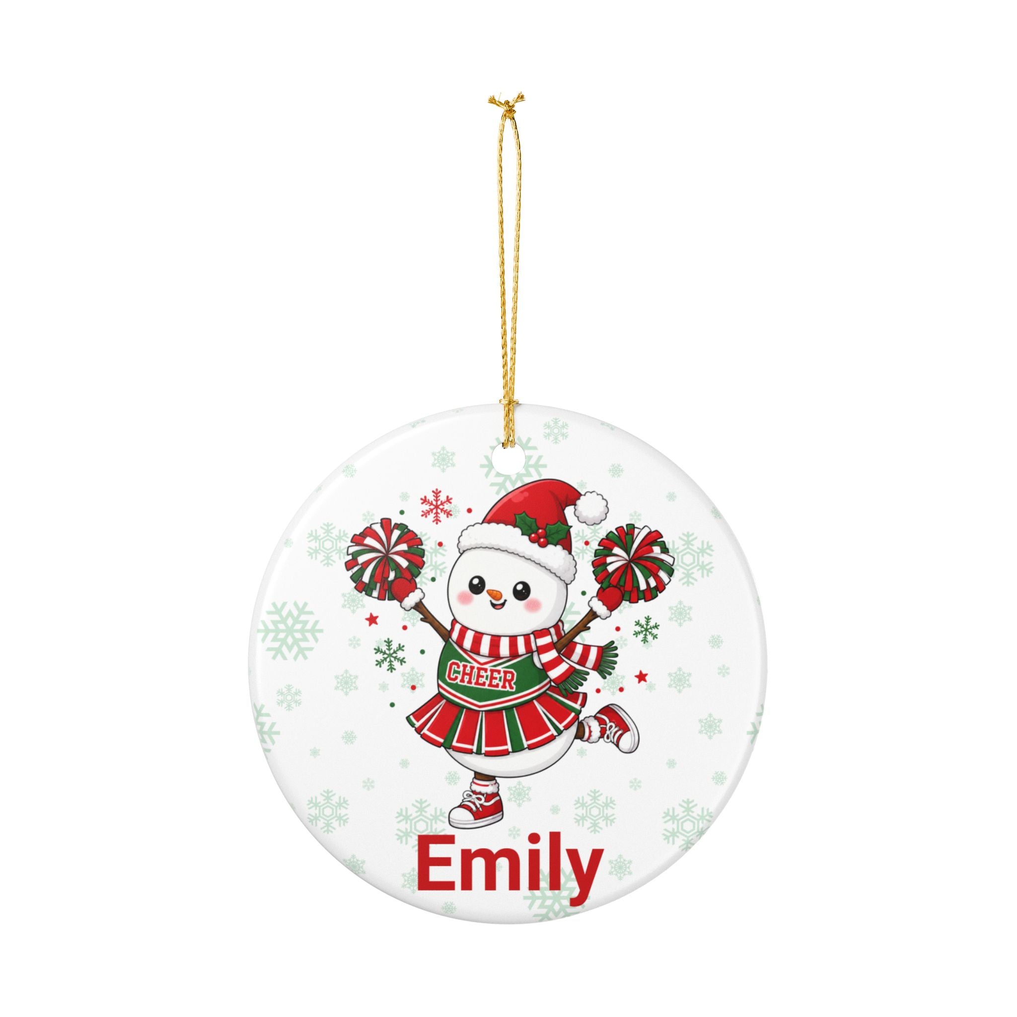 Personalized Cheerleader Snowman Ornament | Custom Cheer Team Christmas Ornament | Cheer Coach Gift | Team Keepsake