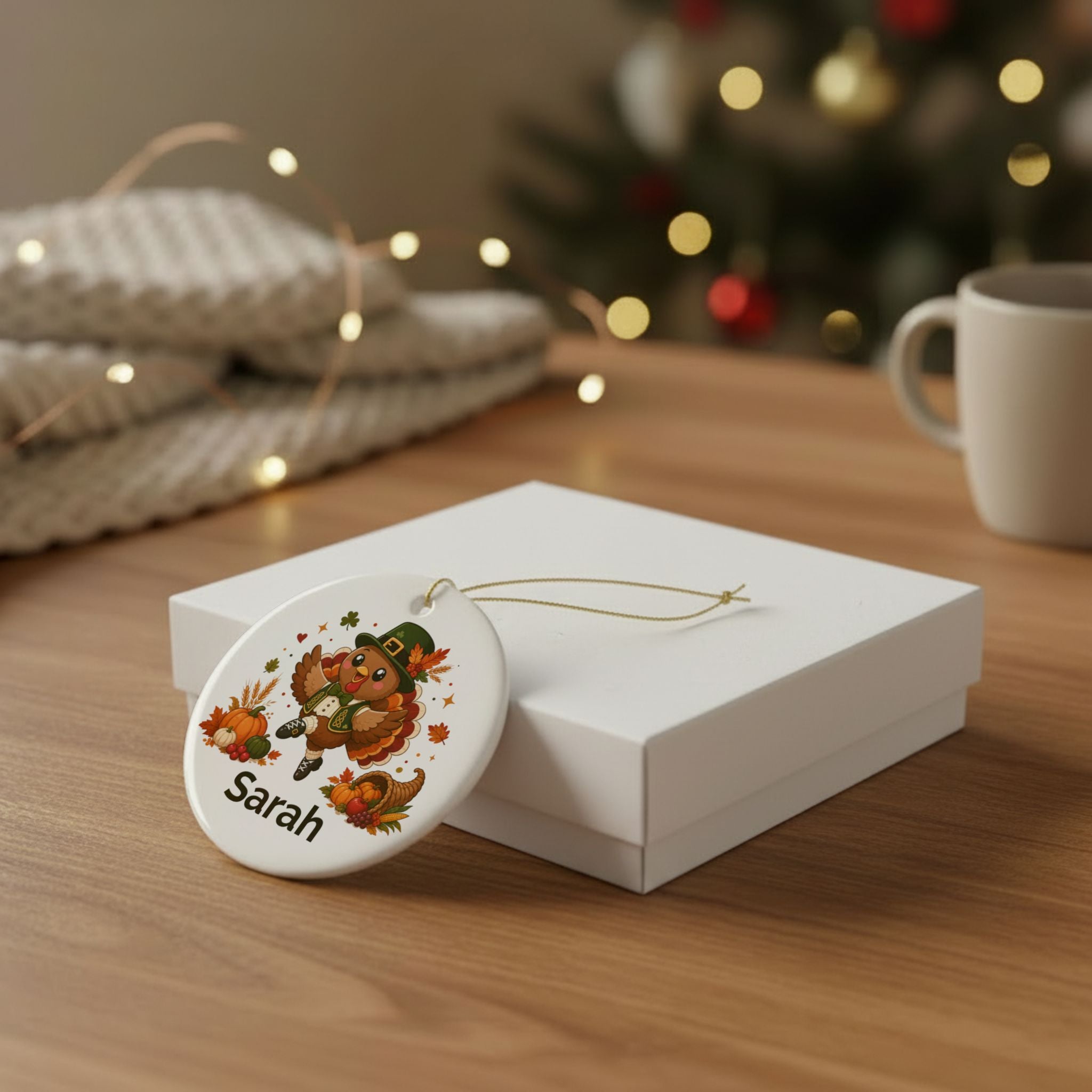 Personalized Irish Dancing Turkey Ornament, Custom Thanksgiving Decoration, Keepsake Ornament, Gift for Irish Dancer, Optional Box