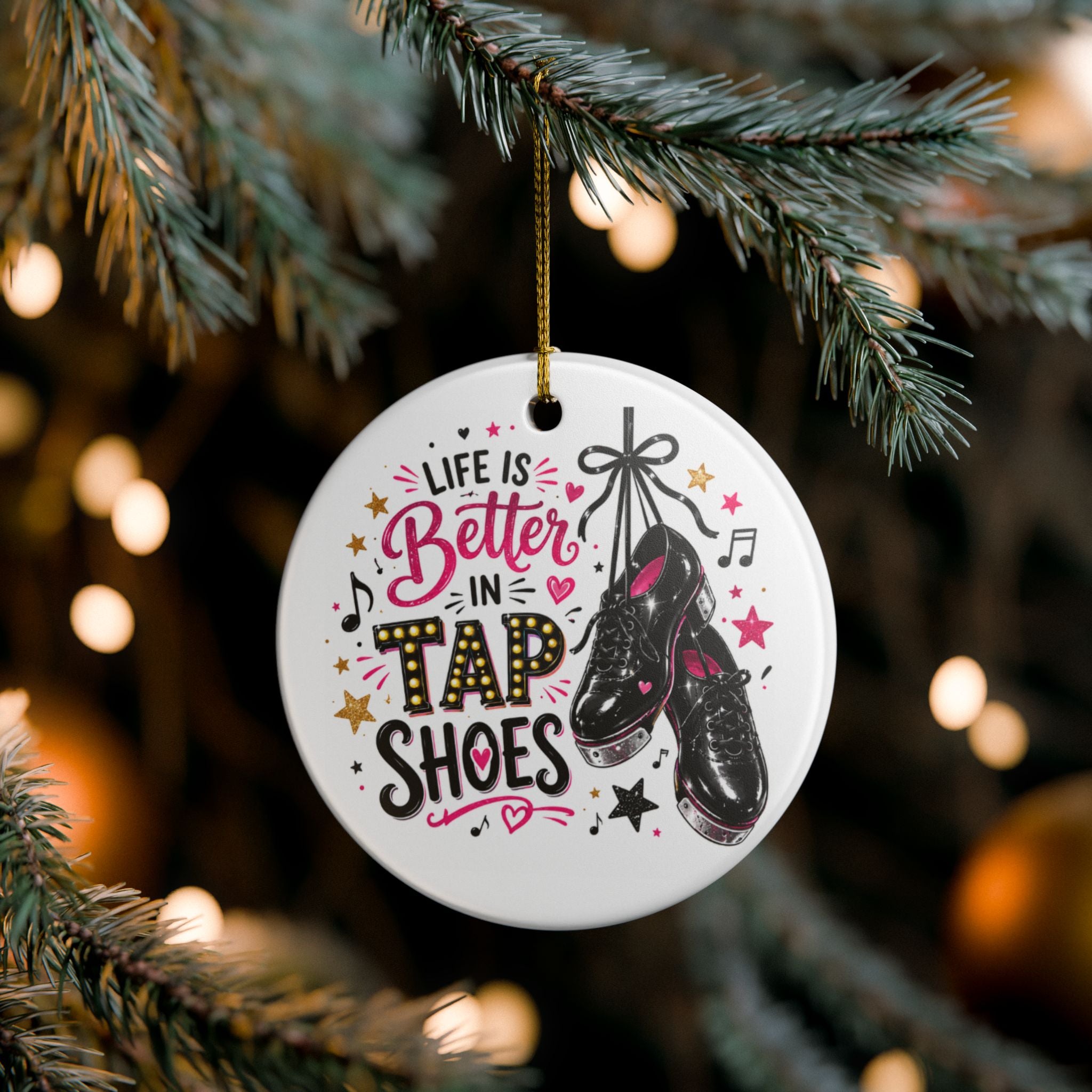 Personalized Tap Dancer Ornament, Life is Better in Tap Shoes, Dancer Keepsake, Gift Box Optional (1pc)