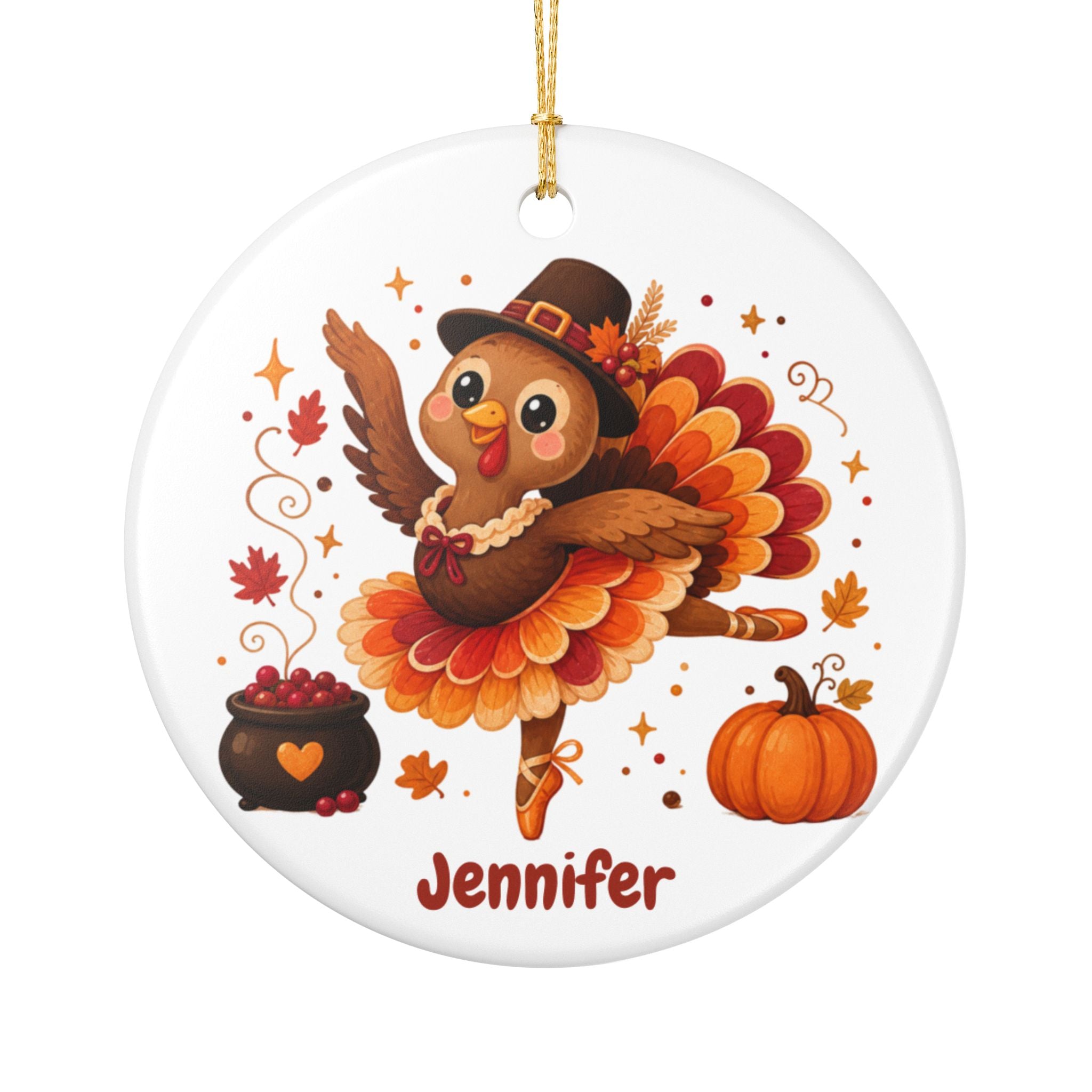 Personalized Thanksgiving Dance Ornament, Dance School Gift, Custom Dancer Ornament, Dance Recital Keepsake