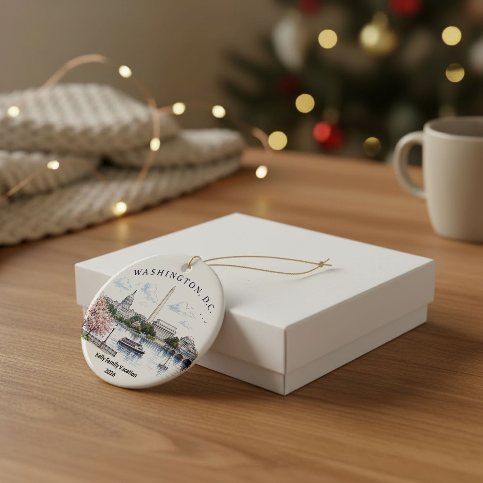 Personalized Washington D.C. Ornament | Custom Family Vacation Keepsake | Washington D.C. Christmas Ornament | Travel Gift