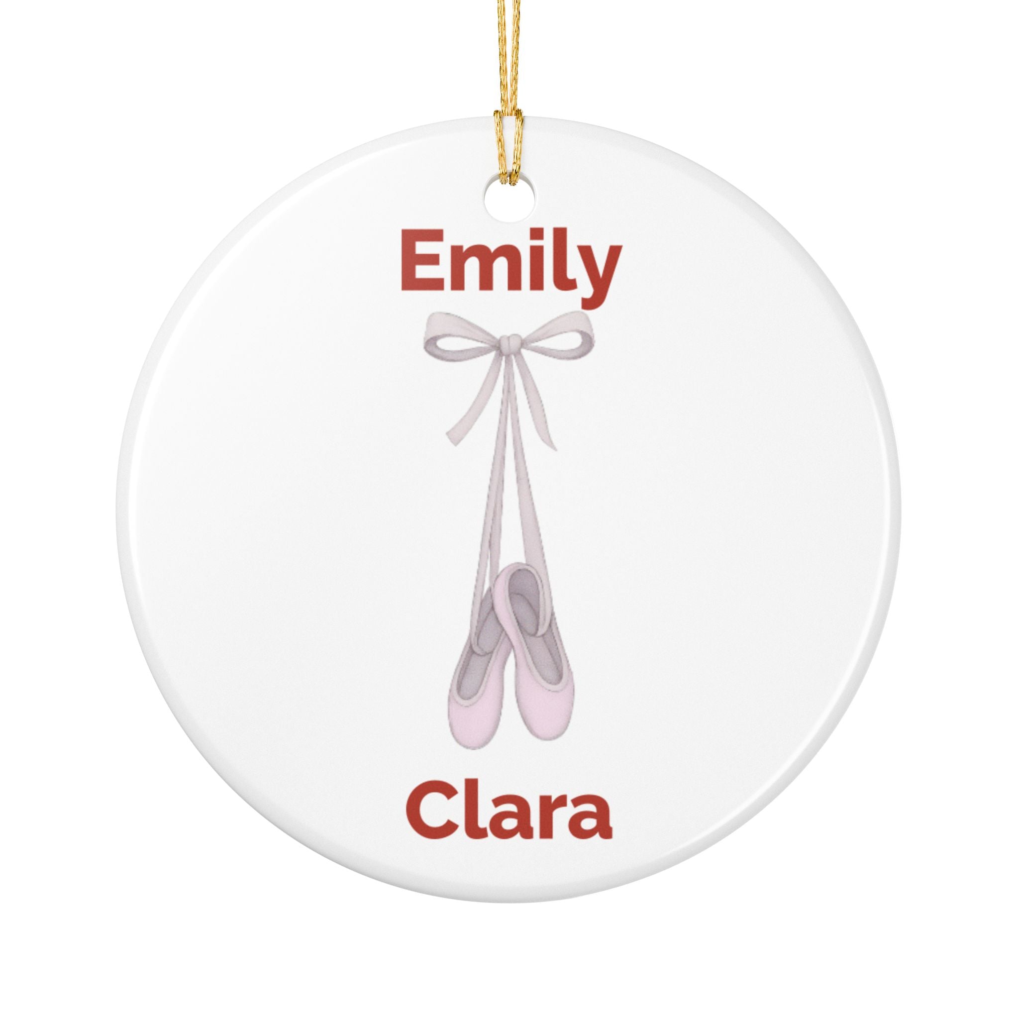 Personalized Nutcracker Ballet Ornament: Double-Sided Ceramic Decoration Ornament, (1pc), Available with Gift Box