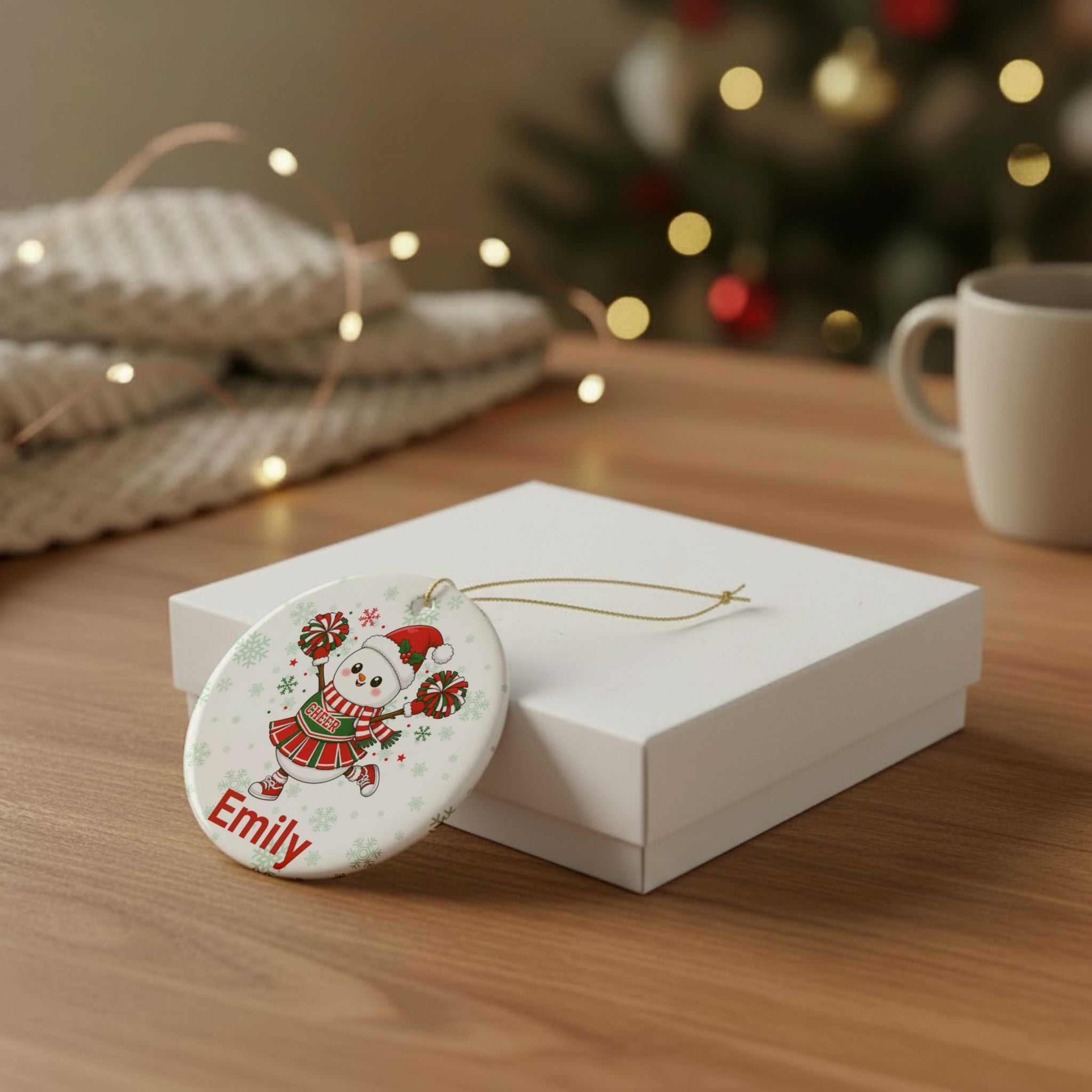 Personalized Cheerleader Snowman Ornament | Custom Cheer Team Christmas Ornament | Cheer Coach Gift | Team Keepsake