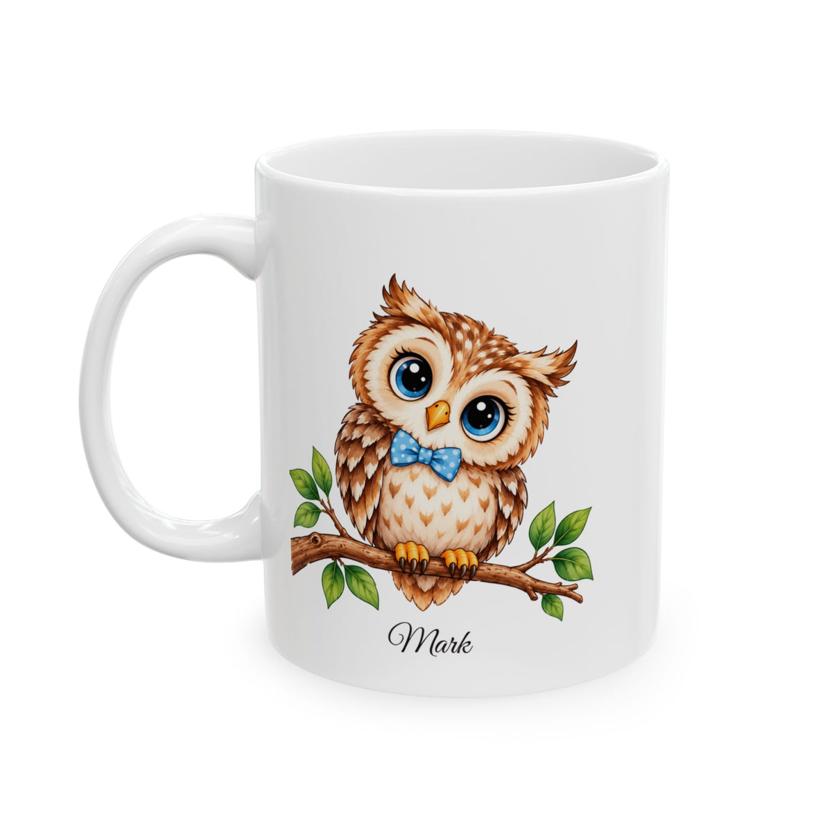 Owl Lover Gift, Bird Watcher Gift, Woodland Owl Cup, Personalized Coffee Mug, 11 oz and 15 oz