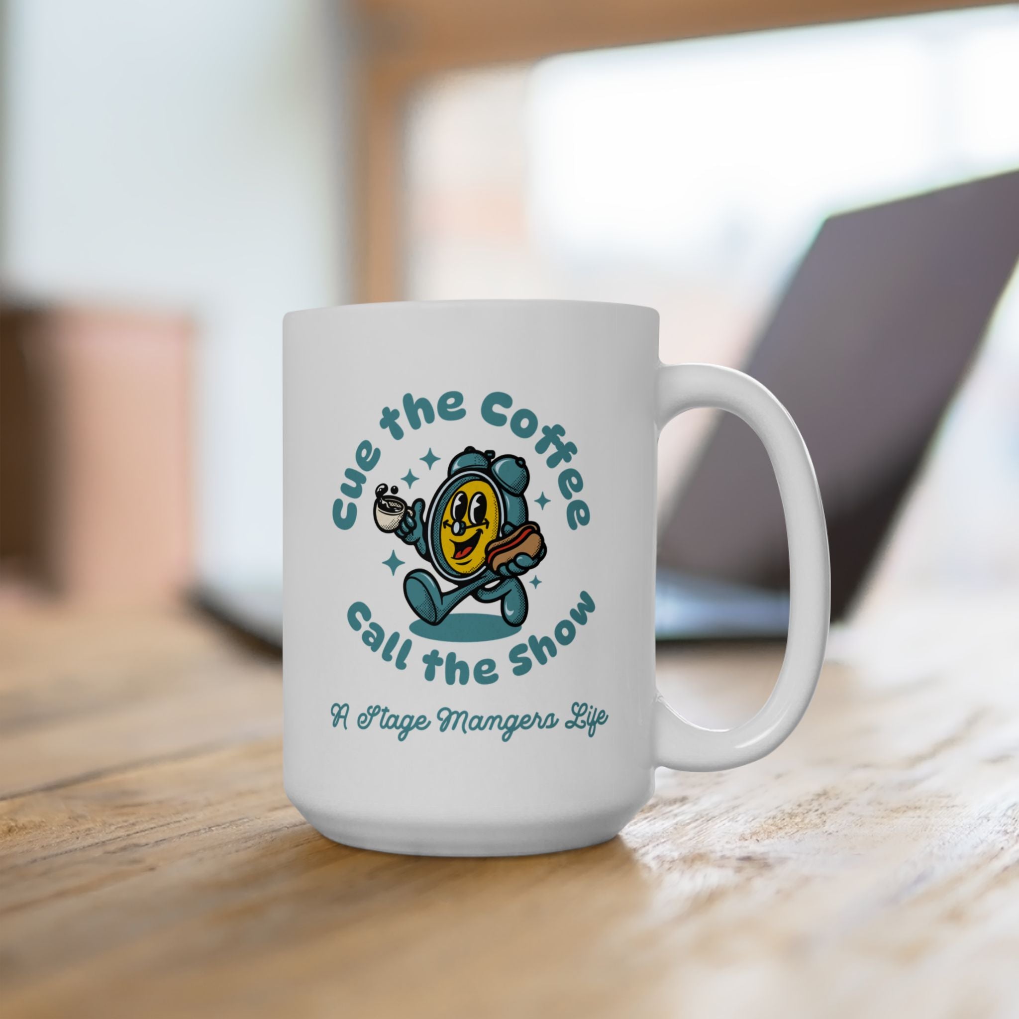 Cue the Coffee, Call the Show – Stage Manager Coffee Mug, 11oz and 15oz, Fun Gift for Theater Lovers & Backstage Crew