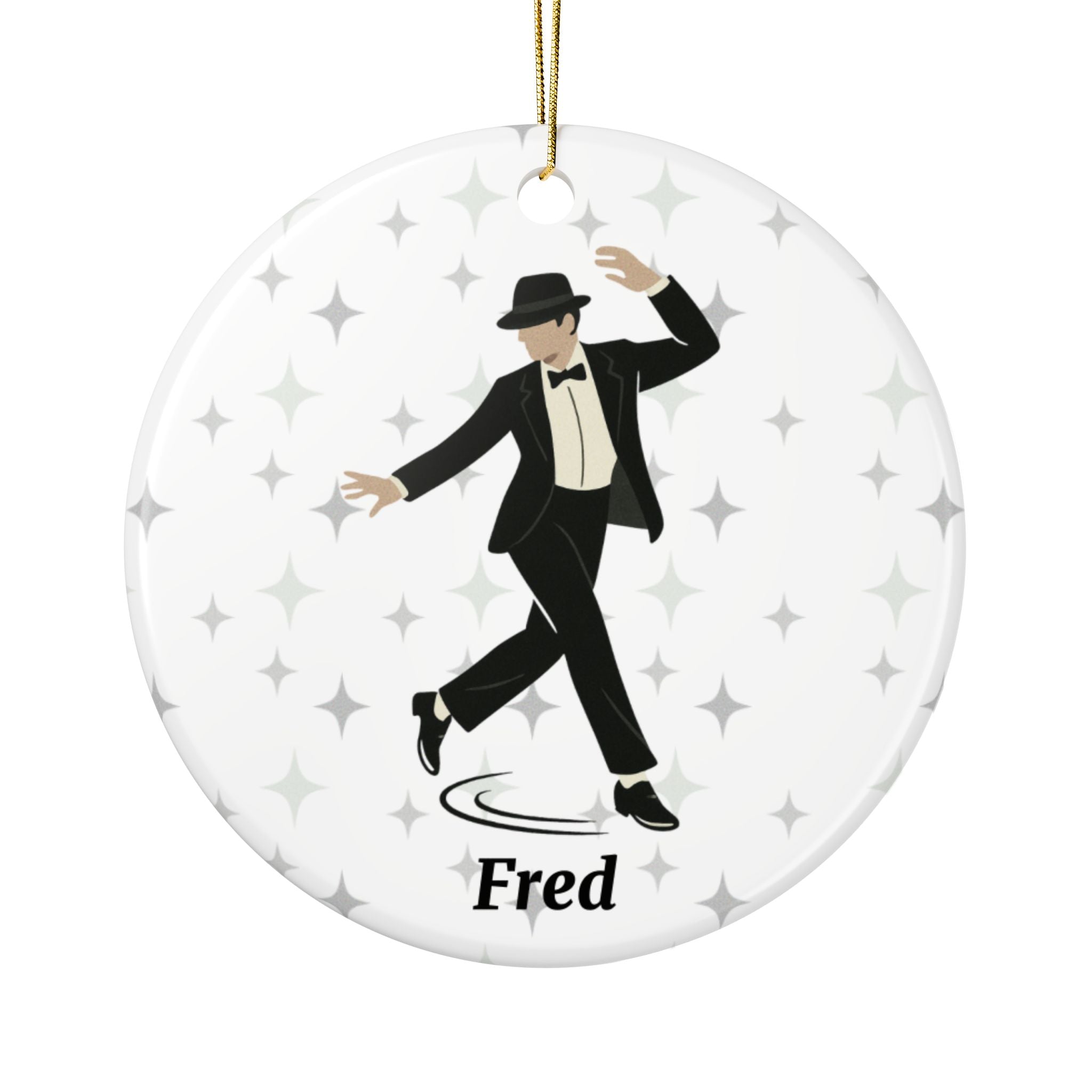 Personalized Jazz Dancer Ornament – 2-Sided Round Ceramic Keepsake with Name, School & Year – Dance Teacher or Student Gift