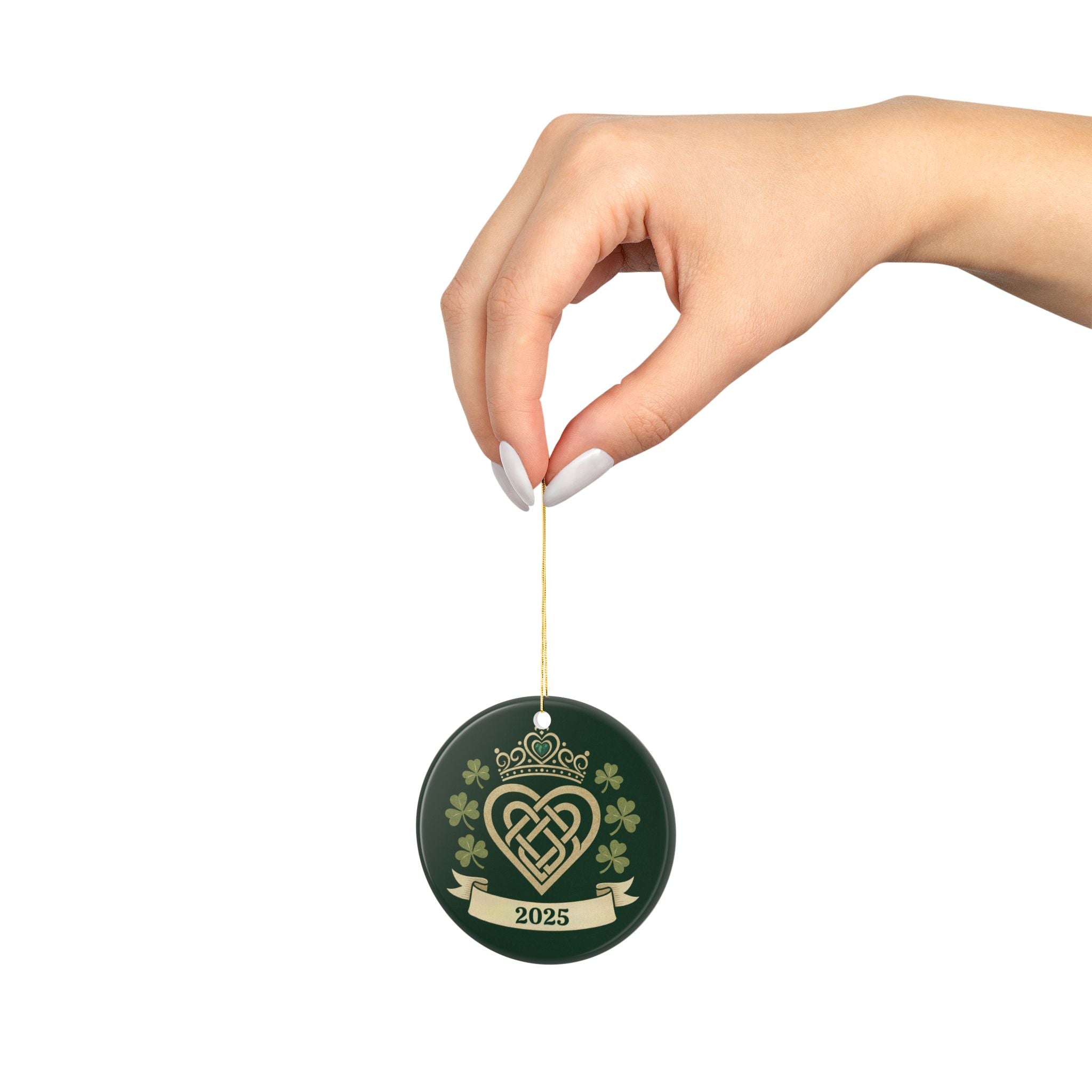 Personalized Irish Dance Ornament • Custom Celtic Heart Knot with Shamrocks • Add Year & School Name • Irish Dancer Gift 2025