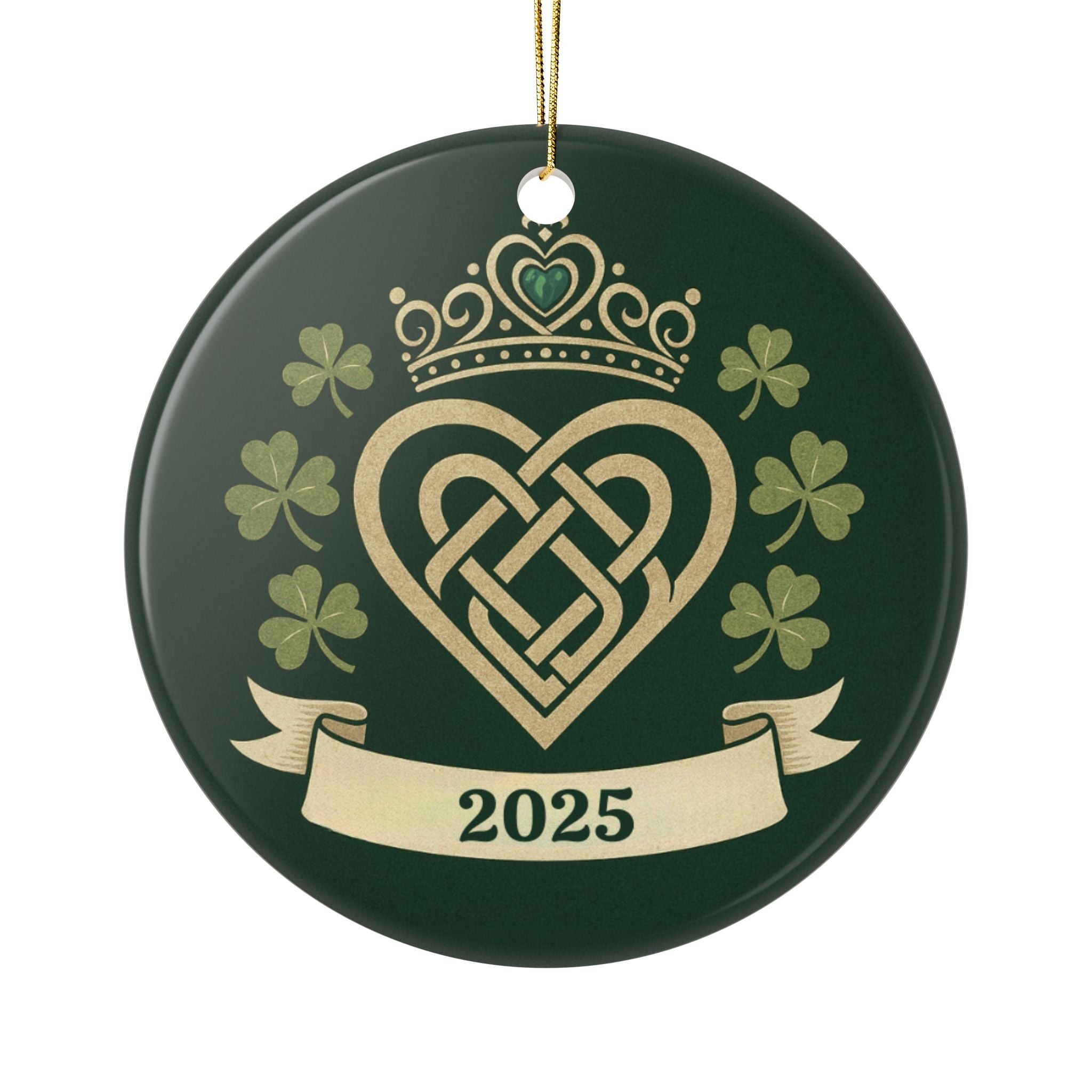 Personalized Irish Dance Ornament • Custom Celtic Heart Knot with Shamrocks • Add Year & School Name • Irish Dancer Gift 2025