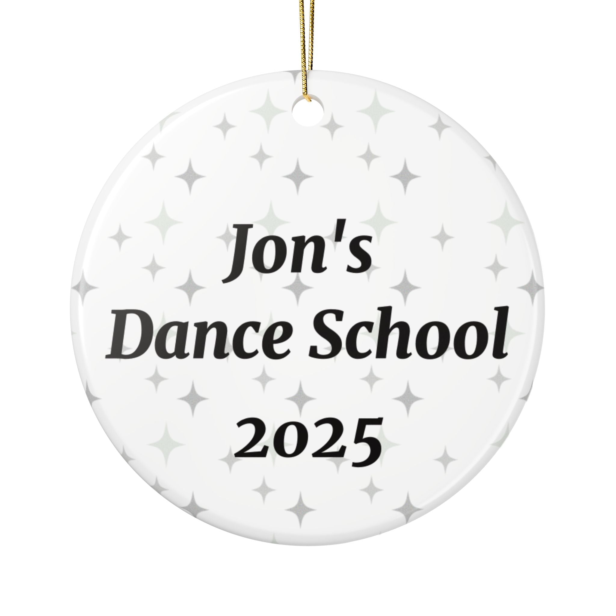 Personalized Female Tap Dancer Ornament – 2-Sided Round Ceramic Keepsake with Name, School & Year – Dance Teacher or Student Gift