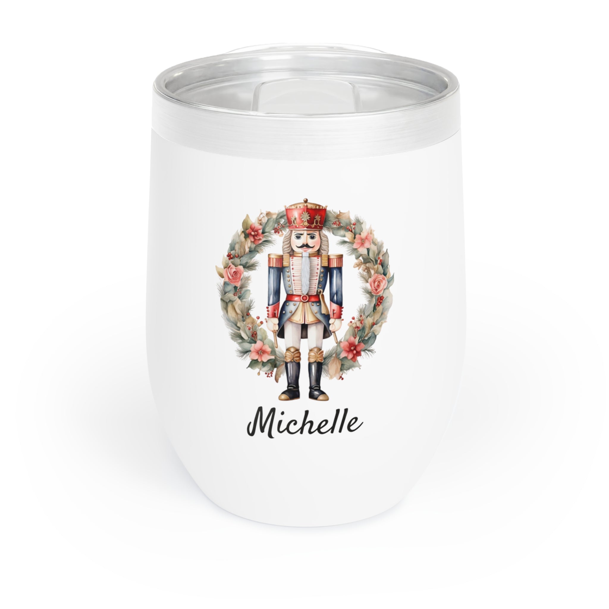 Personalized Nutcracker Ballet Wine Tumbler – Custom 12oz Stainless Steel Cup, Insulated Holiday Gift for Dancers & Christmas Lovers