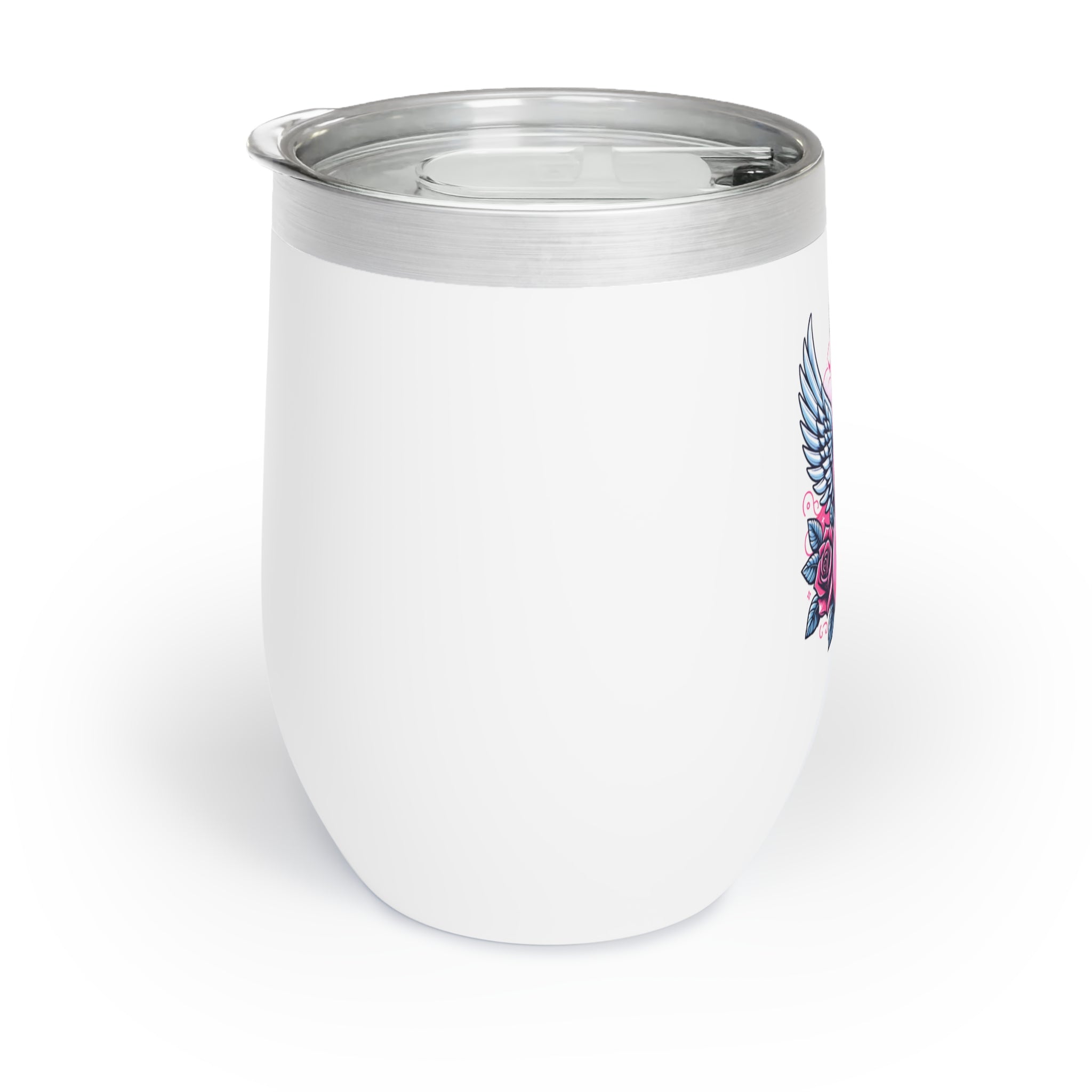 Personalized Pink Guitar with Wings Wine Tumbler – Custom Stainless Steel 12oz Insulated Cup, Music Lover or Guitarist Gift