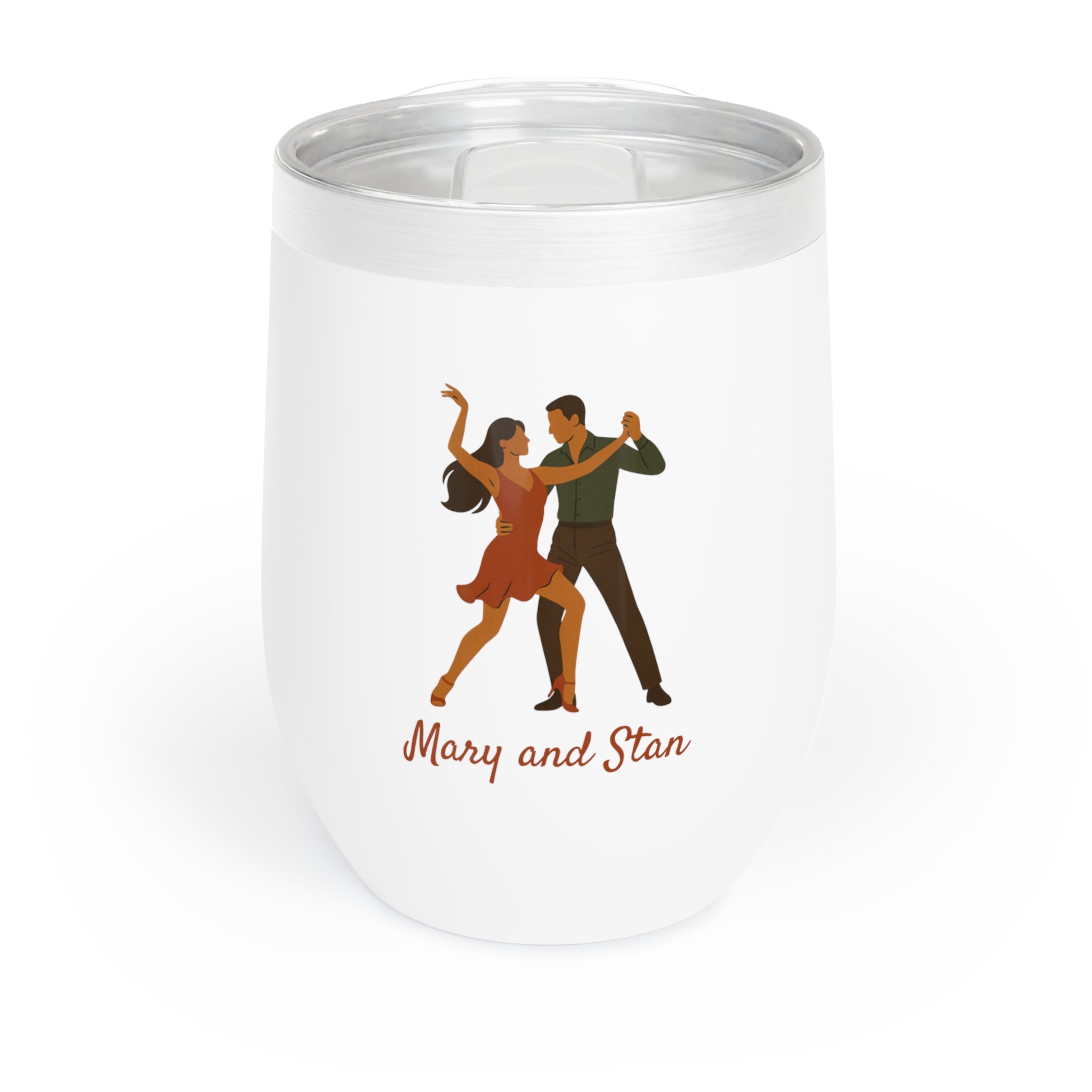Personalized Salsa Dance Couple Wine Tumbler – 12oz Stainless Steel Cup, Insulated Gift for Latin Dancers, Teachers & Dance Lovers