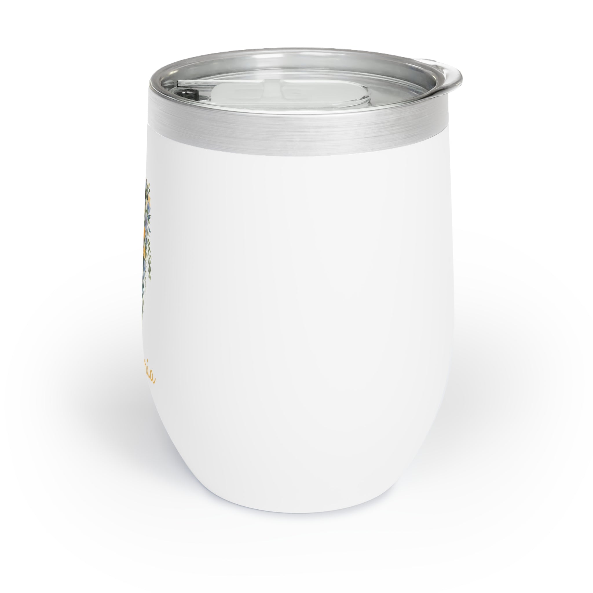 Personalized Floral Harp Wine Tumbler – 12oz Stainless Steel Cup, Insulated Music Lover Gift for Harpists, Teachers & Orchestra Fans