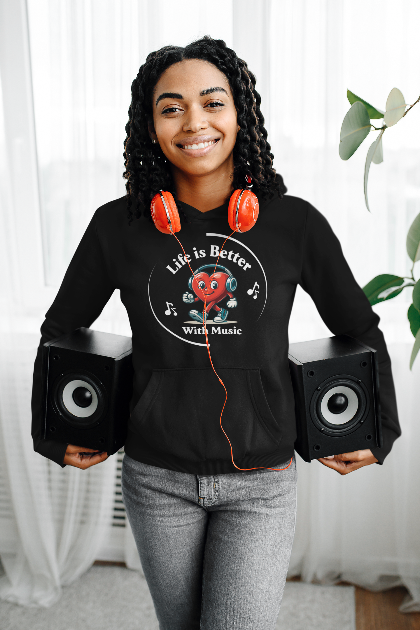 Life Is Better With Music Hoodie – Cozy Sponge Fleece Pullover for Music Lovers