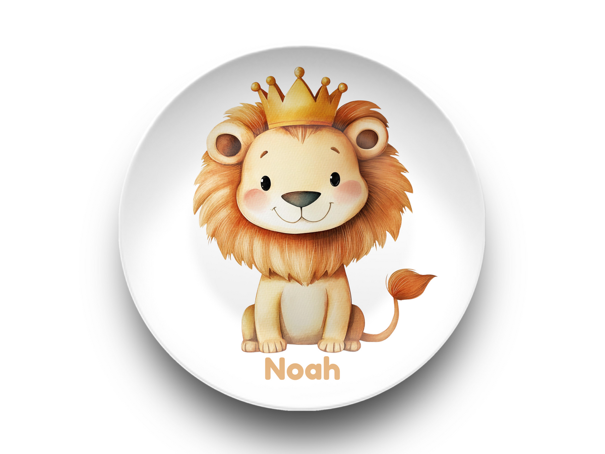 Personalized Lion Plate, Unbreakable Kids Dinner Plate, Custom Toddler Plate, Family Birthday Tradition, UNBREAKABLE – Not Ceramic