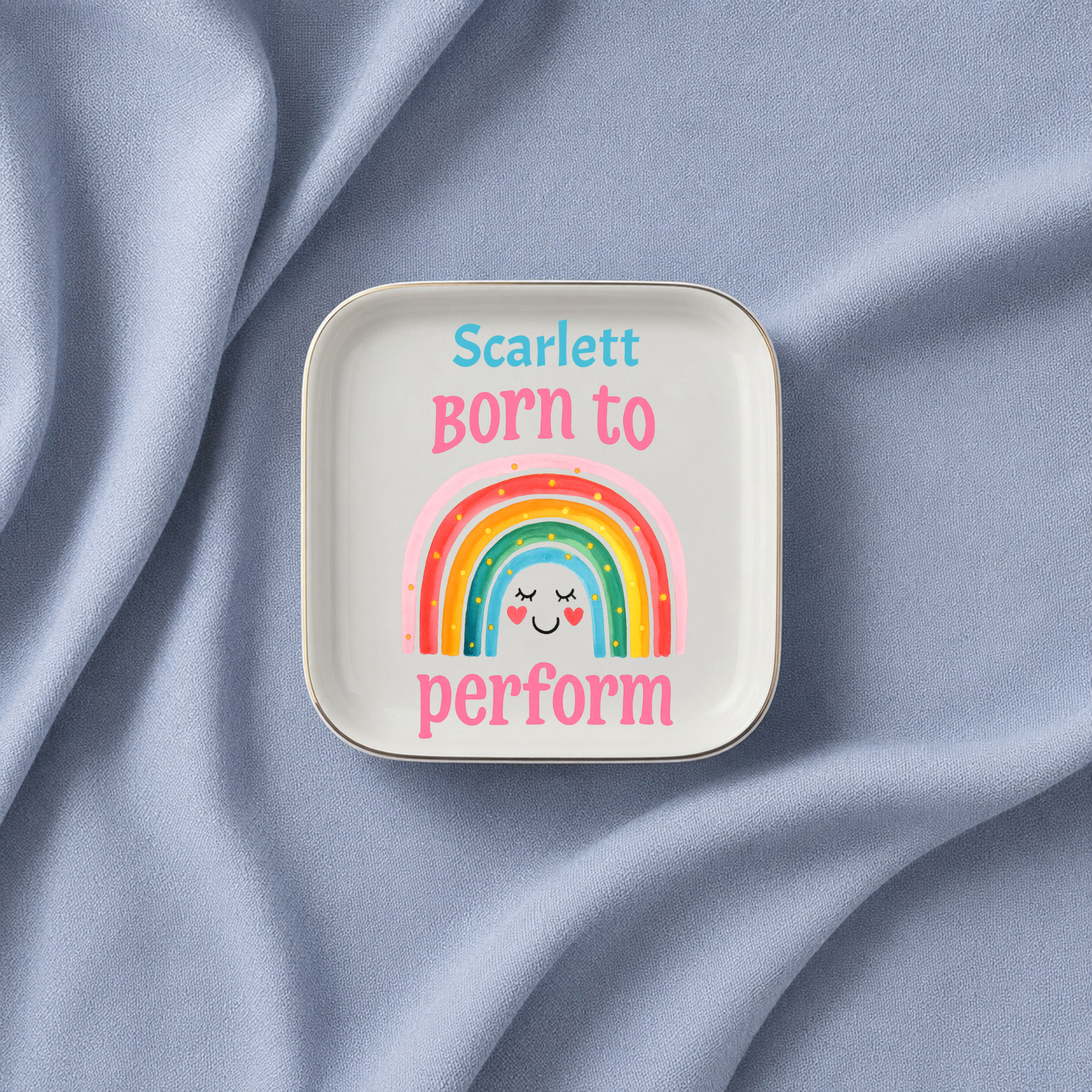 Born to Perform Jewelry Dish, Personalized Dancer Trinket Tray, Rainbow Theater Gift, Actor Gift, Dance Recital Gift