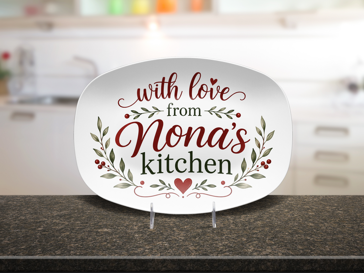 Nona’s Kitchen Serving Platter, With Love from Nona’s Kitchen Dish, Gift for Nona Grandma