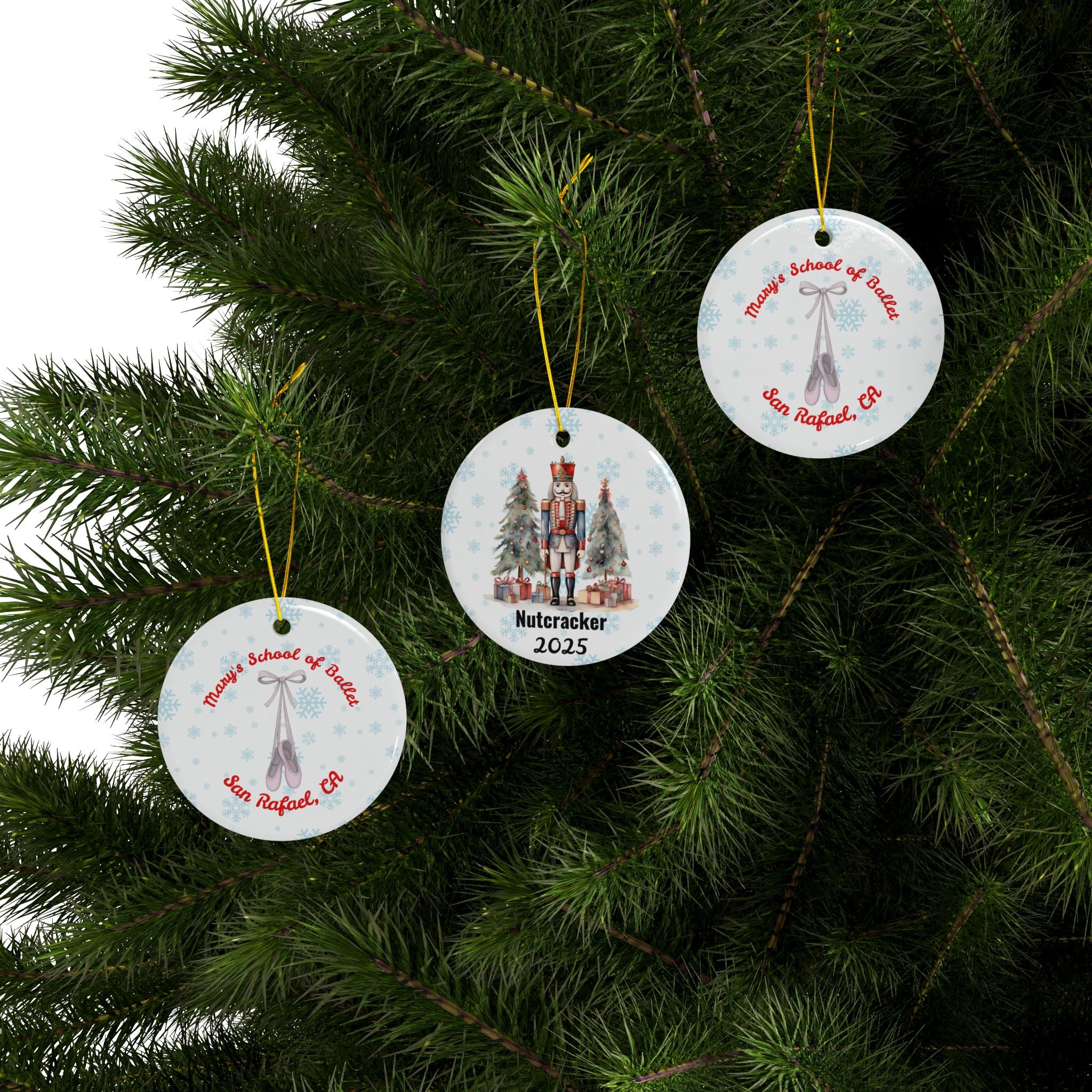 Personalized Nutcracker Ballet Christmas Ornament – Double-Sided - Christmas Tree Decoration, Ballet Fundraiser, (1pc, 3pcs, 5pcs, 10pcs)