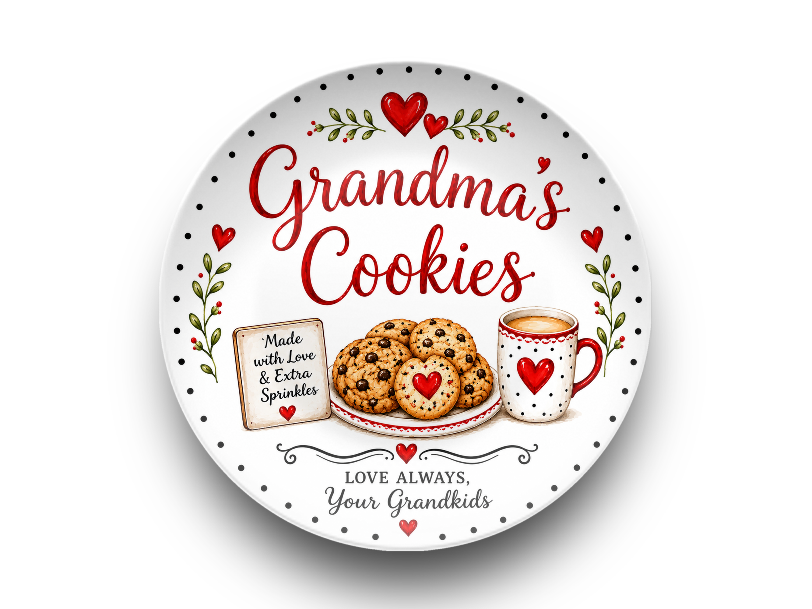 Grandma’s Cookies Plate, Grandmother Baking Gift, Cookie Serving Plate, Gift from Grandkids, Grandma Kitchen Keepsake