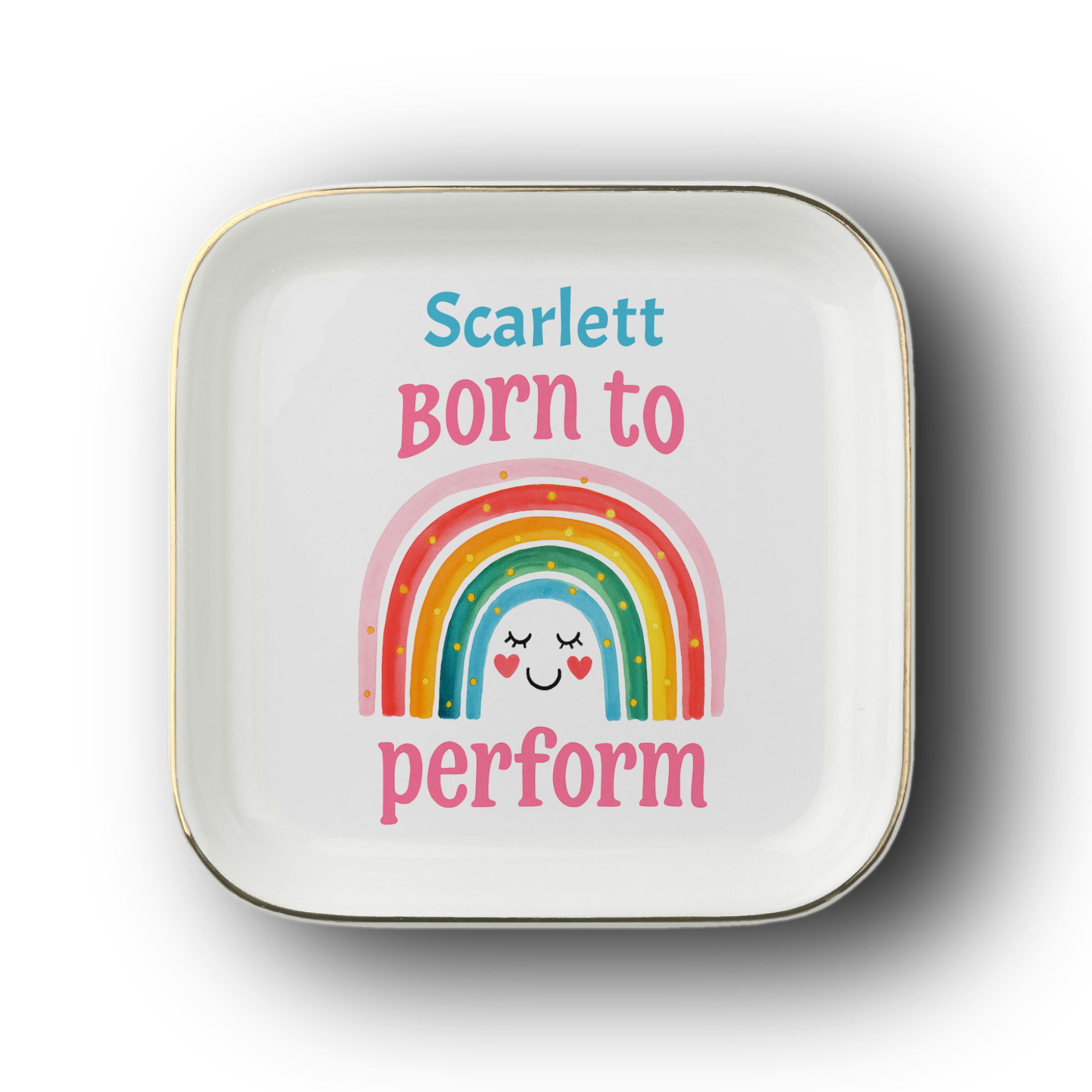 Born to Perform Jewelry Dish, Personalized Dancer Trinket Tray, Rainbow Theater Gift, Actor Gift, Dance Recital Gift