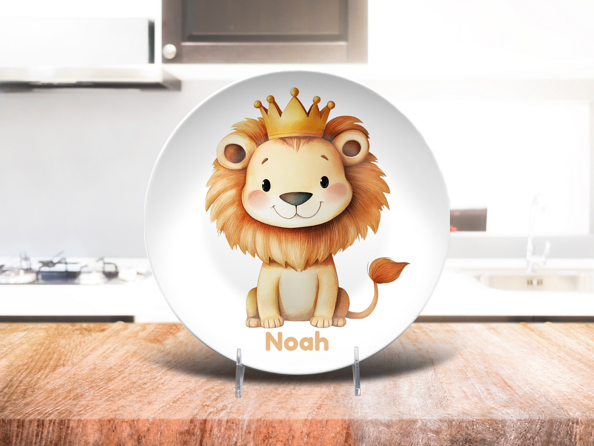 Personalized Lion Plate, Unbreakable Kids Dinner Plate, Custom Toddler Plate, Family Birthday Tradition, UNBREAKABLE – Not Ceramic