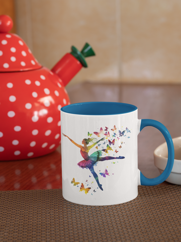 Dance Like the Butterflies Are Watching Ballet Mug – 11oz Colorful Ballerina Coffee Cup for Dancers, Teachers & Ballet Lovers
