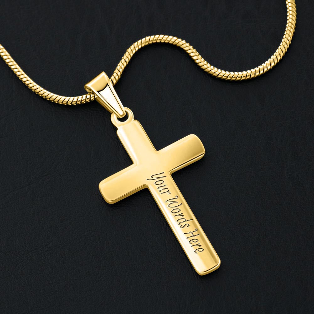 Personalized Cross Necklace for Mom, Christian Faith Jewelry, Mother's Day Gift, Proverbs 31:25 Religious Pendant