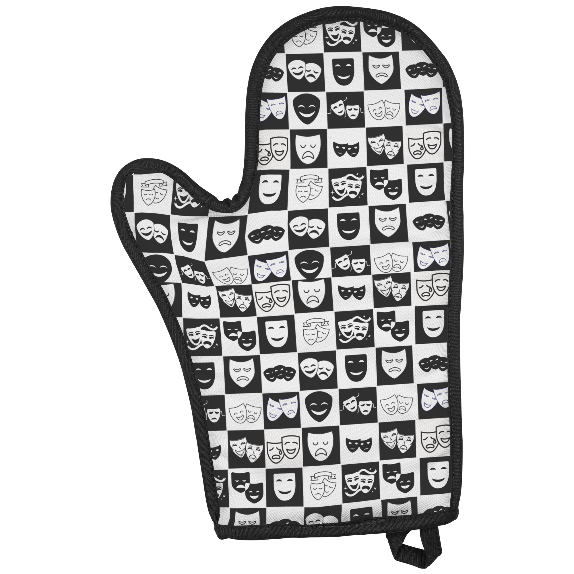 Theater Mask Oven Mitt, Kitchen Decor, Gift for Cooks, Quilted Design, Fun Kitchen Accessories, Heat Resistant Glove