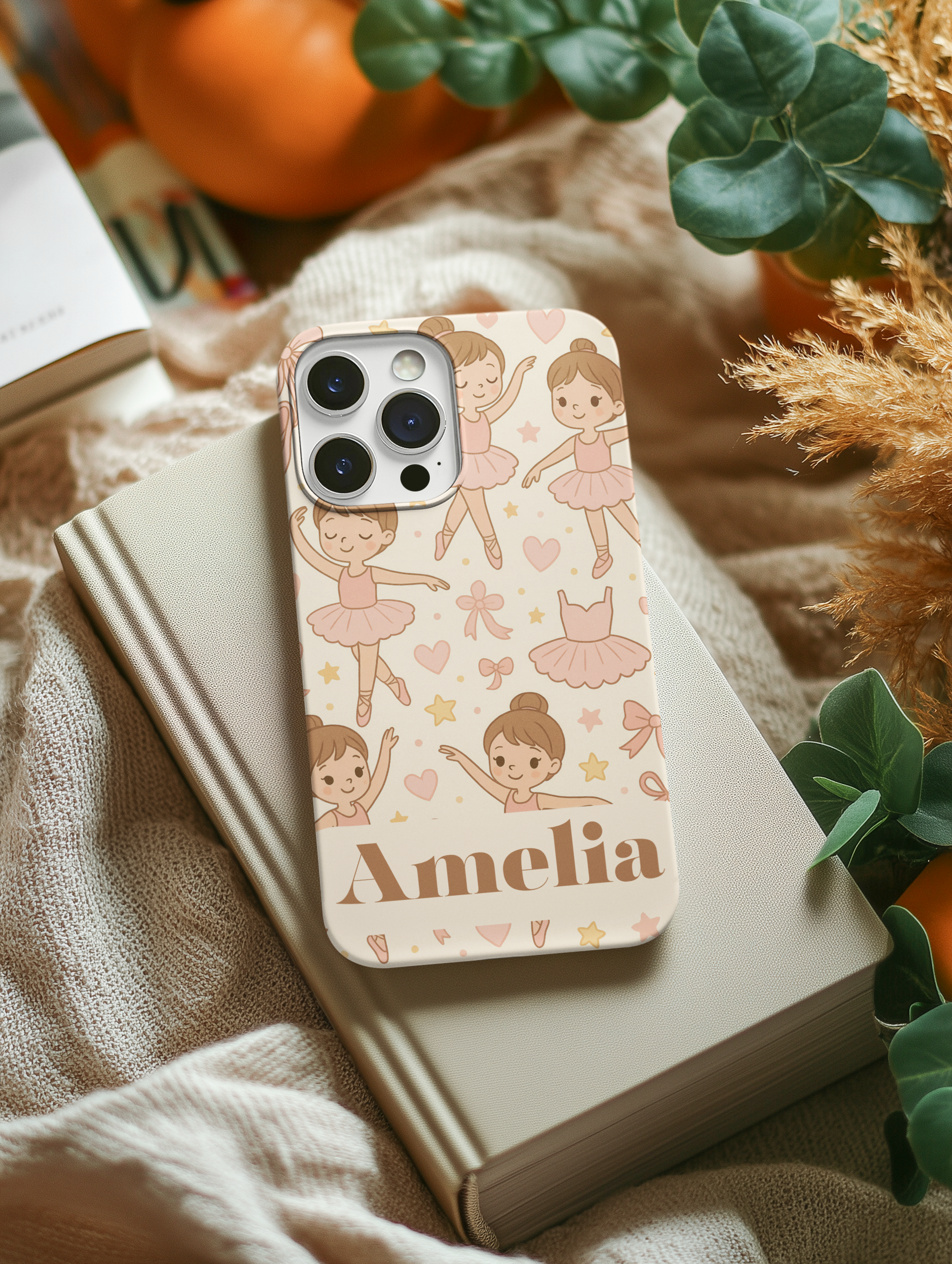 Personalized Ballerina Phone Case, Young Dancer Gift, Ballet Dancer Design, Custom Name iPhone Cover, Kids Gift Idea, Shockproof Protection