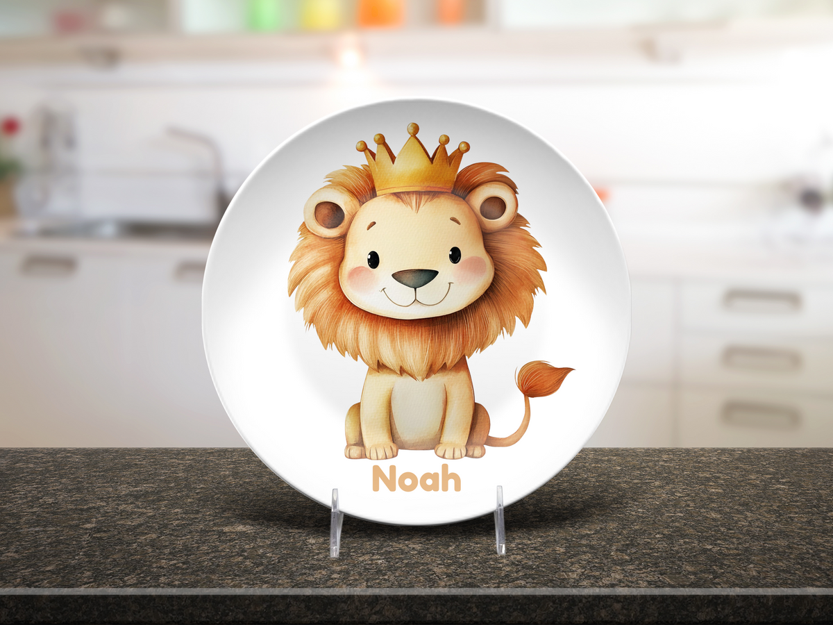 Personalized Lion Plate, Unbreakable Kids Dinner Plate, Custom Toddler Plate, Family Birthday Tradition, UNBREAKABLE – Not Ceramic