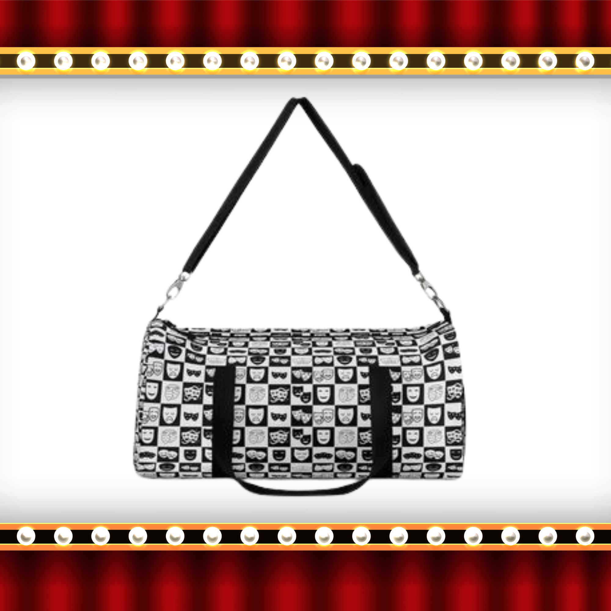 Theater Masks Duffel Bag, Drama Lover Gift, Actor Travel Bag, Theater Kid Gear Bag, Performing Arts Bag, 2 Sizes Available