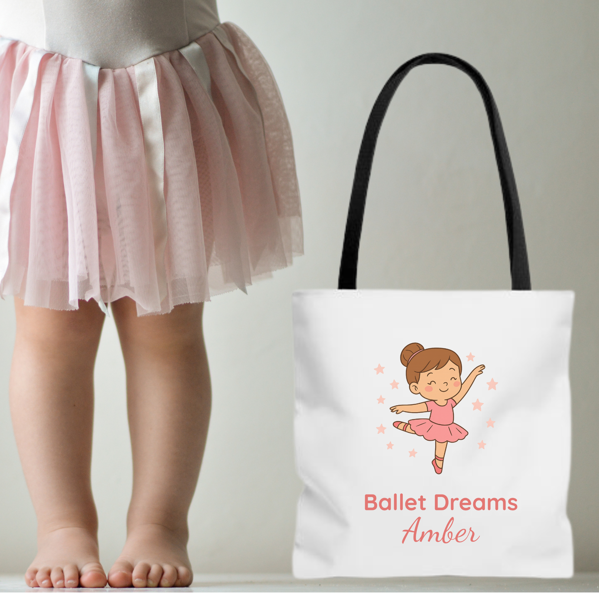 Personalized Ballet Dreams Tote Bag for Kids | Custom Name Ballerina Gift | Ballet Dancer Bag | Recital or Dance Class Tote