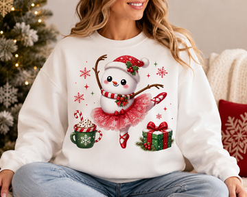 Ballet Snowman Christmas Shirt | Ballerina Snowman Sweatshirt | Dance Lover Christmas Gift | Holiday Ballet Tee