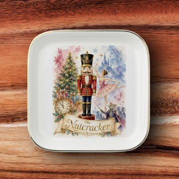 Nutcracker Christmas Jewelry Dish, Ballet Trinket Tray, Ceramic Ring Holder, Holiday Decor Gift for Nutcracker and Ballet Lovers
