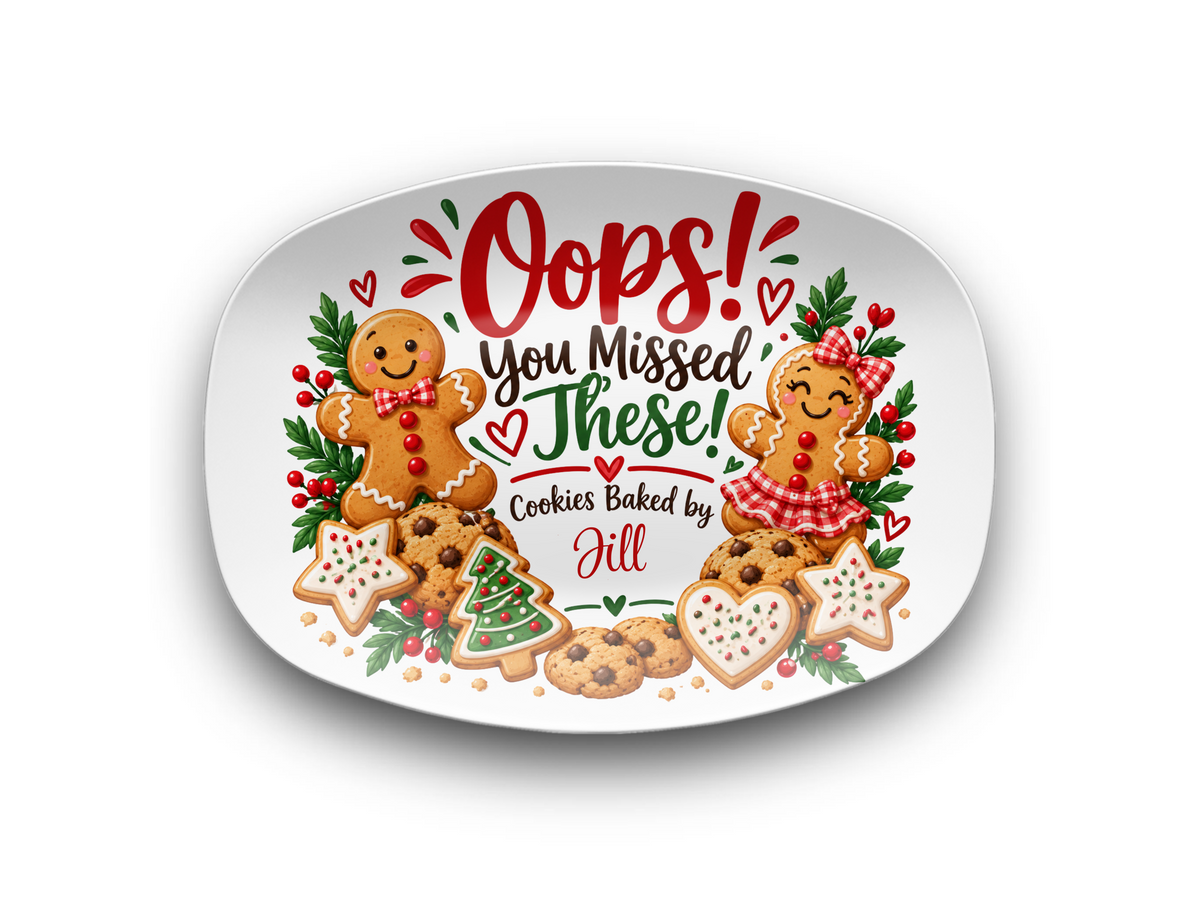 Personalized Christmas Cookie Plate, Custom Cookie Platter, Baked With Love Holiday Serving Platter, Office Party Cookie Exchange
