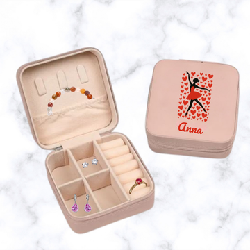 Personalized Ballet Dancer Jewelry Travel Case, Valentine’s Gift for Dancers, Custom Name Jewelry Box, Ballerina Gift for Her