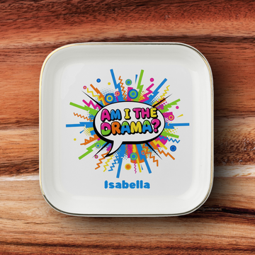 Personalized Funny Drama Jewelry Dish, Am I the Drama Trinket Tray, Theater Actor Gift, Drama Club Gift, Opening Night Present